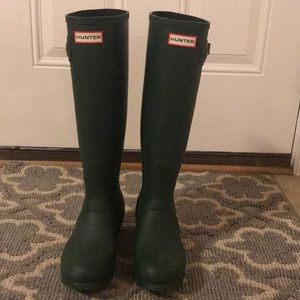 Hunter Green Rain Boots